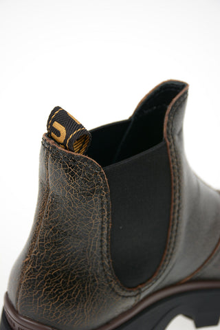 Cracked Leather Chelsea Boots