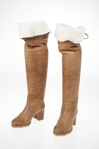 Shearling Pull On Boots 7cm