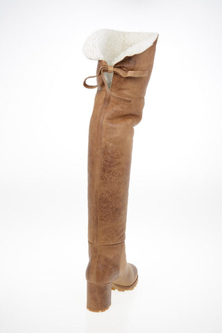 Shearling Pull On Boots 7cm