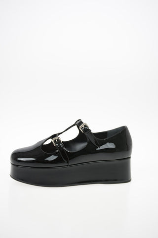 Lacquered Leather Platform Ballet Flats