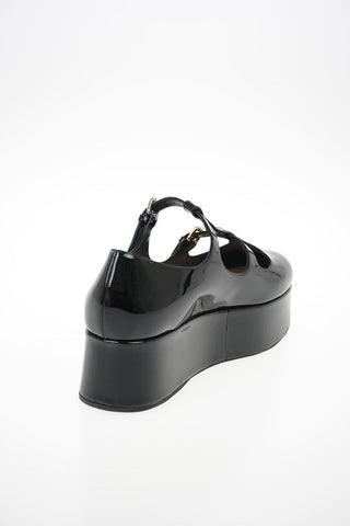 Lacquered Leather Platform Ballet Flats