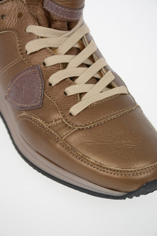 Metallic Leather TROPEZ Sneakers with Eco Fur Padding