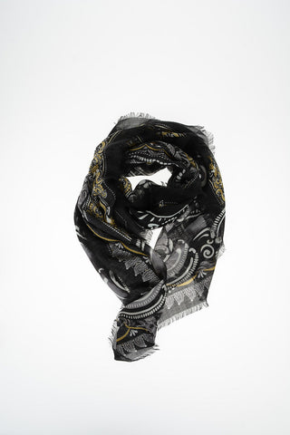 virgin wool abstract print Scarf