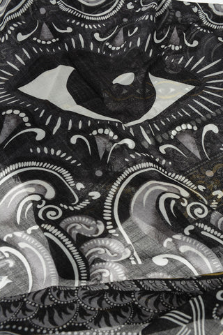 virgin wool abstract print Scarf