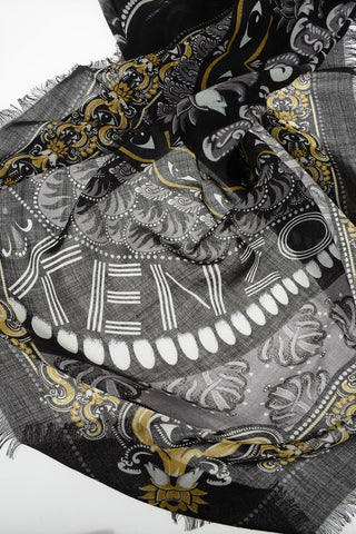virgin wool abstract print Scarf