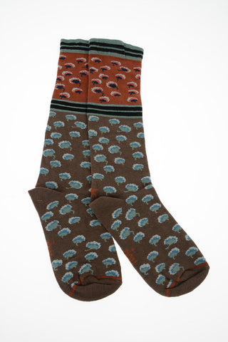 abstract print long socks