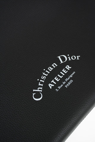 Textured Leather Business Bag with Printed Logo