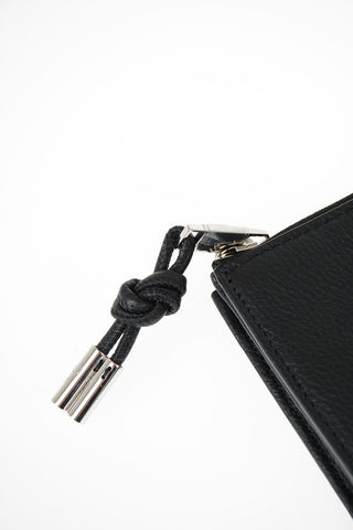 Textured Leather Business Bag with Printed Logo