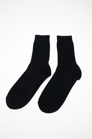 Cotton Blend Ribbed Socks