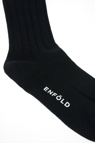 Cotton Blend Ribbed Socks