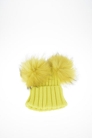 Wool Beanie Hat With Fur