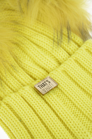 Wool Beanie Hat With Fur