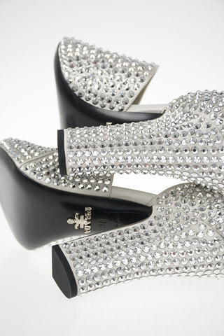 Satin Sandals with Jewel Studs Applied 11 cm