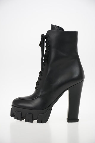 Leather Track Combat Boots 14cm