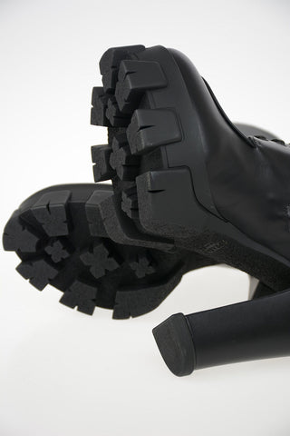 Leather Track Combat Boots 14cm