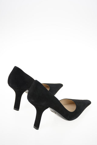 Pumps in Suede con Tacco a Virgola 9.5cm