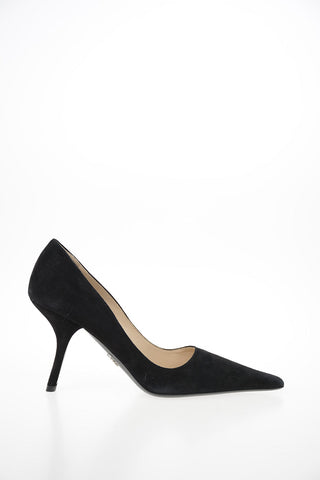 Comma Heel Suede Pumps 9.5cm