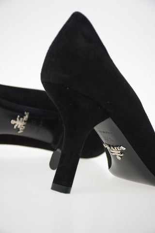 Comma Heel Suede Pumps 9.5cm