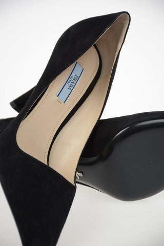 Comma Heel Suede Pumps 9.5cm