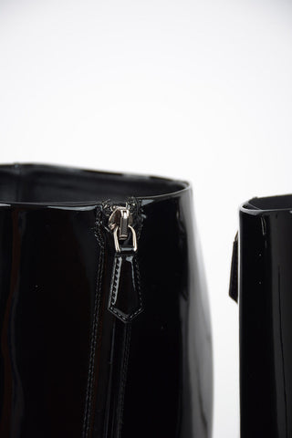 Lacquered Leather Knee Length Boots  9 cm