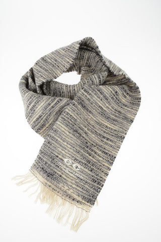 CC COLLECTION Wool and Flax Fringed Scarf