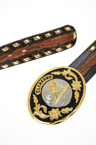 40mm EL CHARRO Leather Belt with Logo
