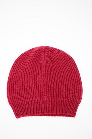 Virgin Wool Silk and Cashmere Ribbed Beanie