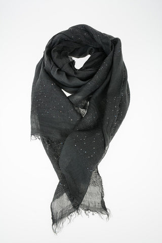 Fringed and Sequined Scarf