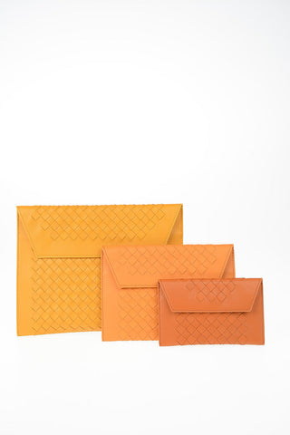 Three Pieces Set Leather Pochette