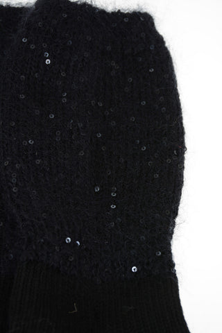 sequined and knit socks