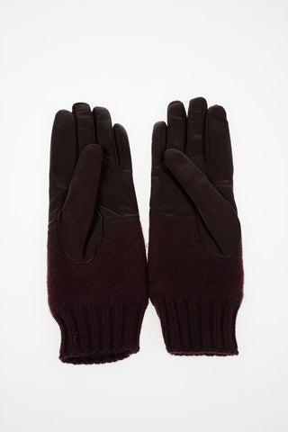 cashmere and leather Gloves