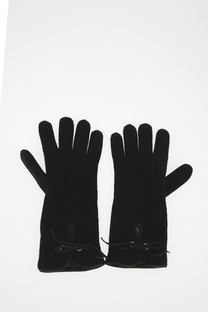 cashmere and leather applications Gloves