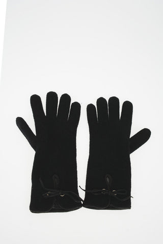 cashmere and leather applications Gloves