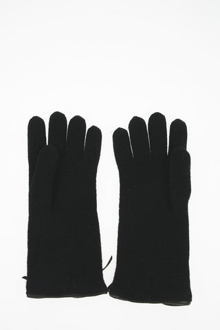 cashmere and leather applications Gloves