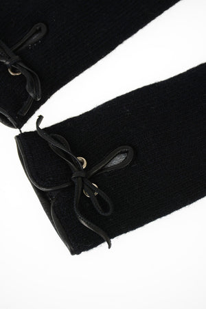 cashmere and leather applications Gloves