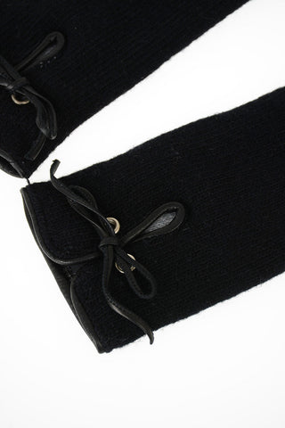 cashmere and leather applications Gloves