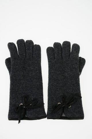 cashmere and leather applications Gloves