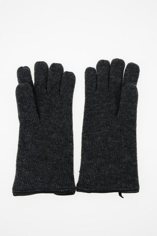 cashmere and leather applications Gloves