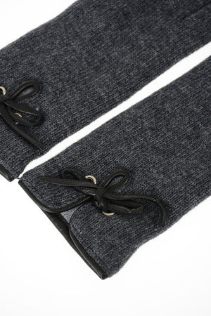 cashmere and leather applications Gloves