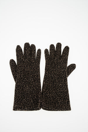 cheetah-print wool Gloves