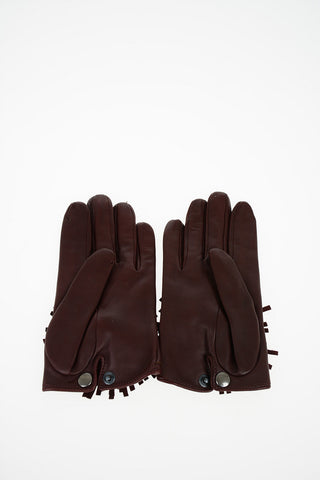 fringed leather gloves