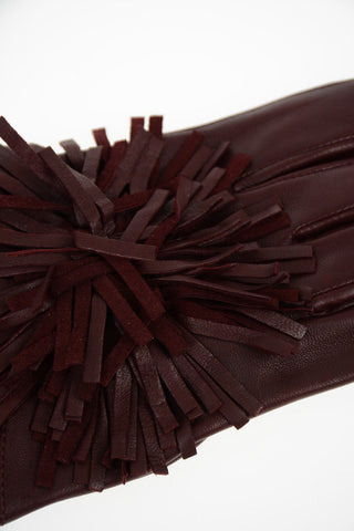 fringed leather gloves