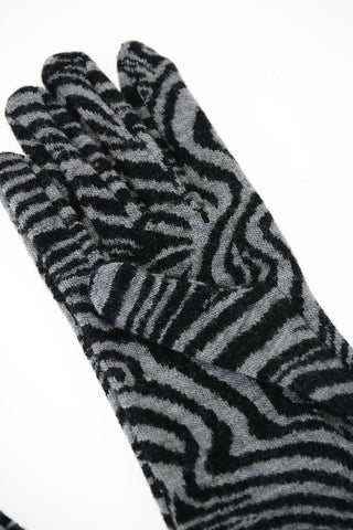 Guanti stampa zebra in lana
