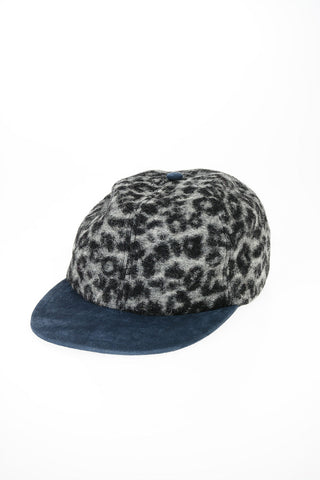 Wool and Suede Leather cheetah-print DARIEN Cap