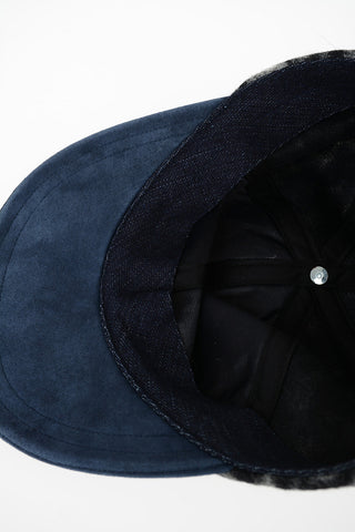 Wool and Suede Leather cheetah-print DARIEN Cap