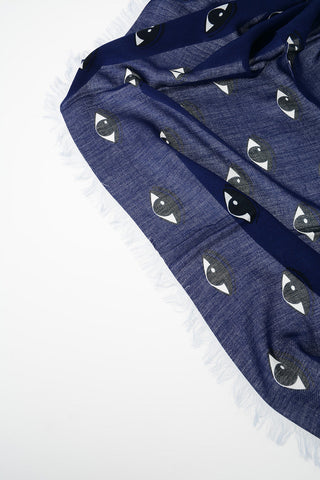 266x130cm Eyes Print Floulard