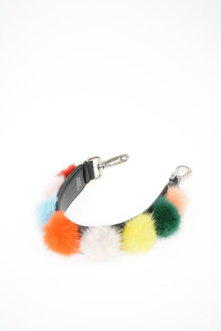 Leather and Real Fur Leather Shoulder Strap