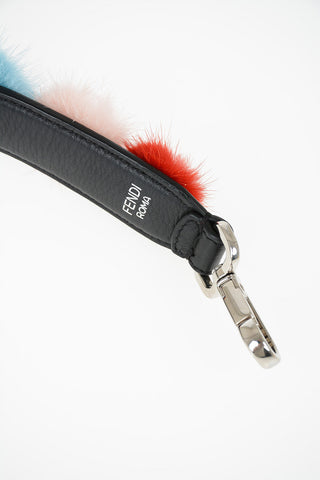 Leather and Real Fur Leather Shoulder Strap