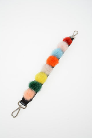 Leather and Real Fur Leather Shoulder Strap