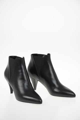 Leather Pull On Booties 8cm